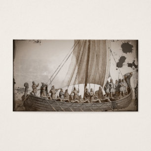 Vikingen in een Longboot Visitekaartje