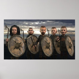 Vikingen op de kust - klein Poster