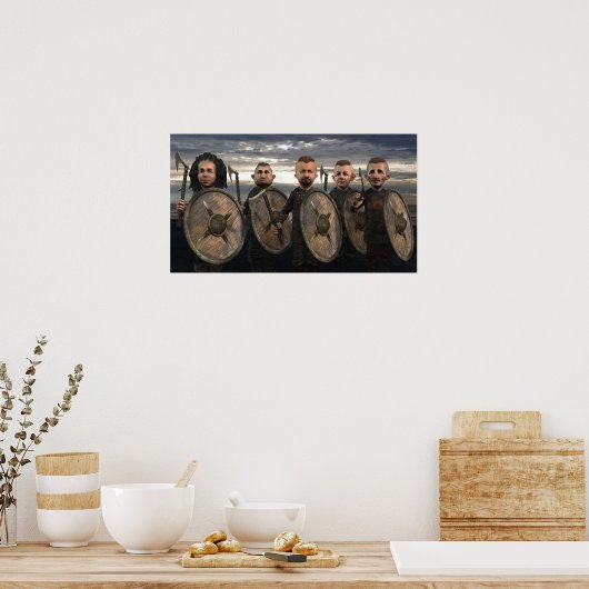 Vikingen op de kust - klein Poster (Keuken)
