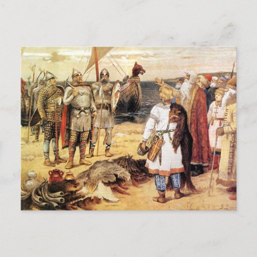 Vikingen op de Shore Briefkaart (Voorkant)