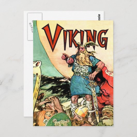 Vikinggod Thor Vikingschip Briefkaart (Voorkant / Achterkant)