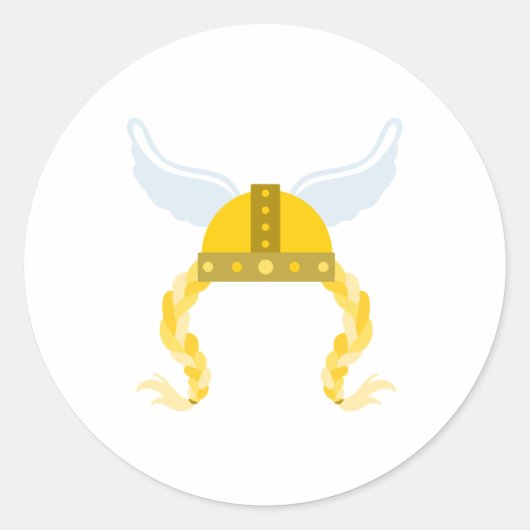 Vikinghelm vlechten ronde sticker (Voorkant)