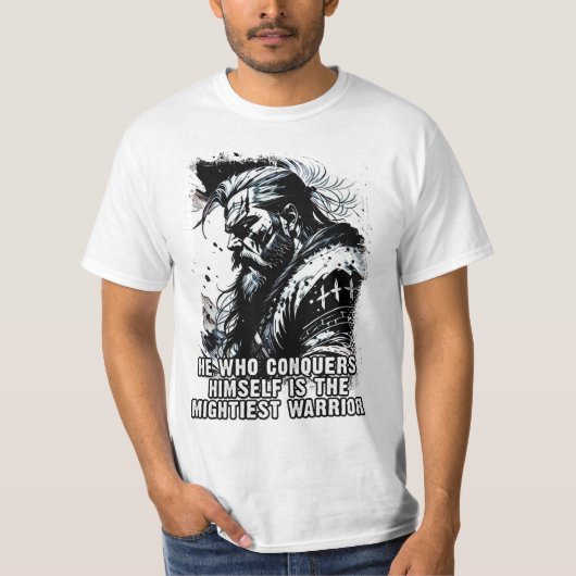Vikingkrijger Noordse Mythologie Krachtige woorden T-shirt (Voorkant)