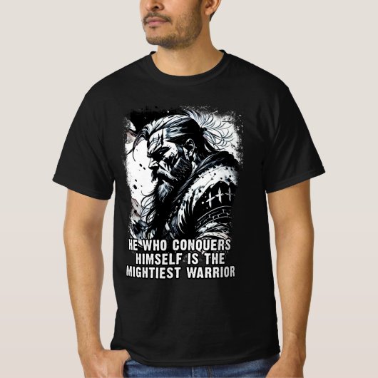Vikingkrijger Noordse Mythologie Krachtige woorden T-shirt (Voorkant)