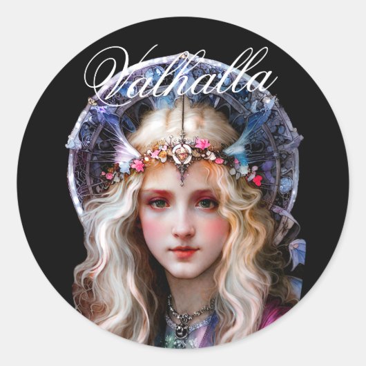 Vikingprinses (Valhalla) Ronde Sticker (Voorkant)