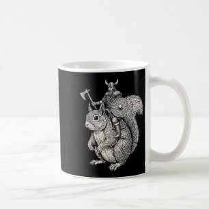 Vikingrijdende eekhoorn grappige krijgerskunst koffiemok