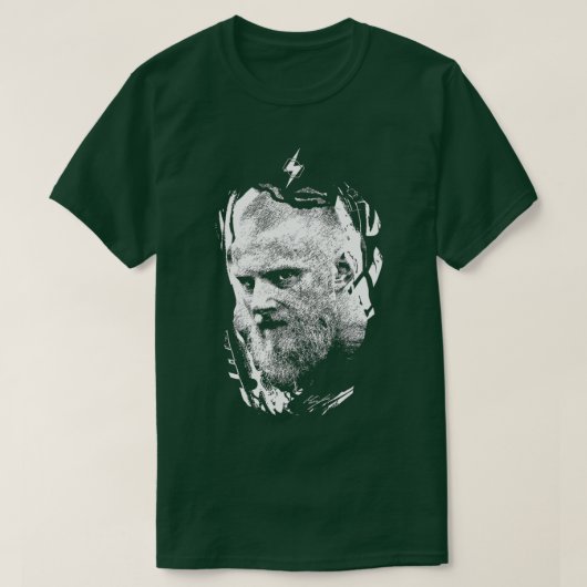 VIKINGS BJORN White op Black T-shirt (Design voorkant)