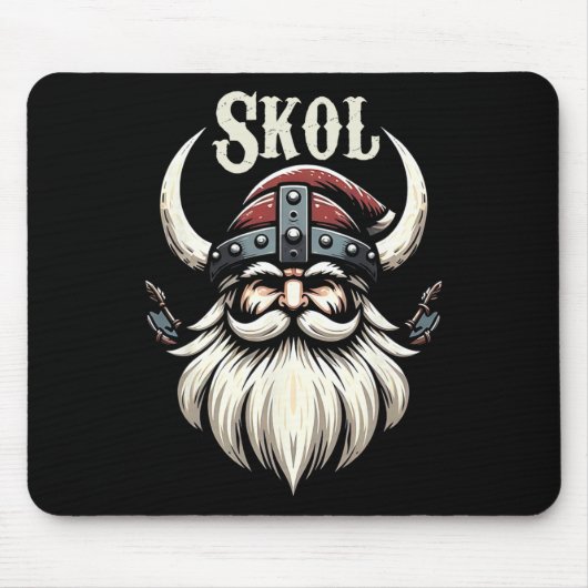 Vikings Kerstman Hoed Kerstmis Pyjama Cool Nordic  Muismat (Voorkant)