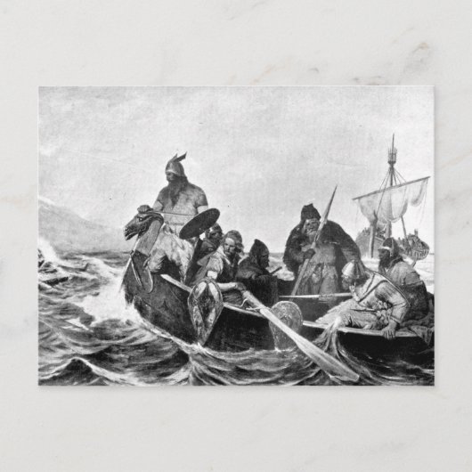 Vikings Landing in IJsland Illustratie (1909) Briefkaart (Voorkant)