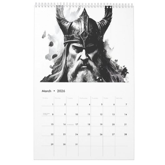 Vikings & Mythical Beasts 2026 Calendar Kalender (Mar 2026)