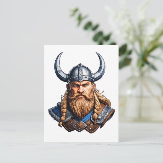 Vikings Nordic Man Briefkaart (Staand voorkant)
