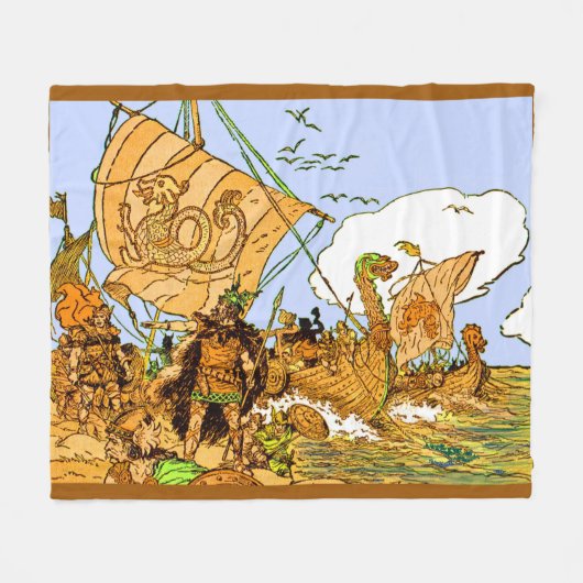 Vikings print fleece deken (Voorkant (Horizontaal))