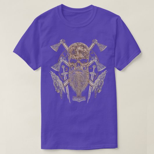 Vikings Rise Vikings Skull Beard rent T-shirt (Design voorkant)