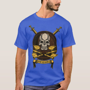 Vikings Skull Shieldmaiden met assen Victory of Va T-shirt