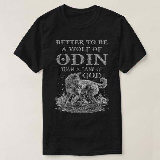 VIKINGS STIJGING WOLF VAN ODIN NORSE MYTHOLOGIE T-SHIRT (Design voorkant)