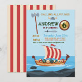 Vikings Verjaardagsboot Warrior Ax Kaart (Voorkant / Achterkant)