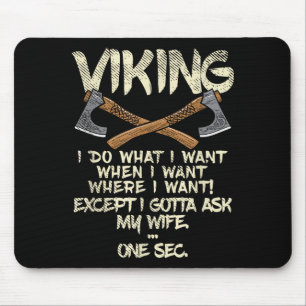 Vikings vrouw, ik vraag mijn vrouw meme ontwerp muismat