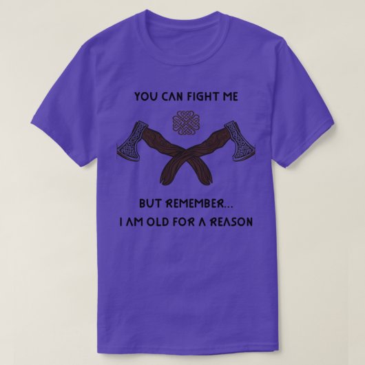 Vikings Warriors Valhalla Ax vecht oude mannen T-shirt (Design voorkant)