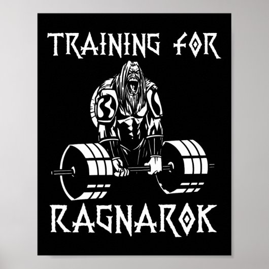 Vikings Workout Outfit Deadlift Nordic Man Gift Poster (Voorkant)
