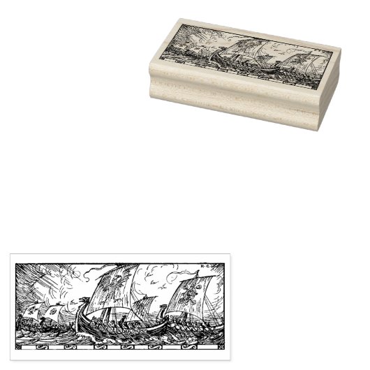  Vikingschepen Rubberstempel (Gestempeld)