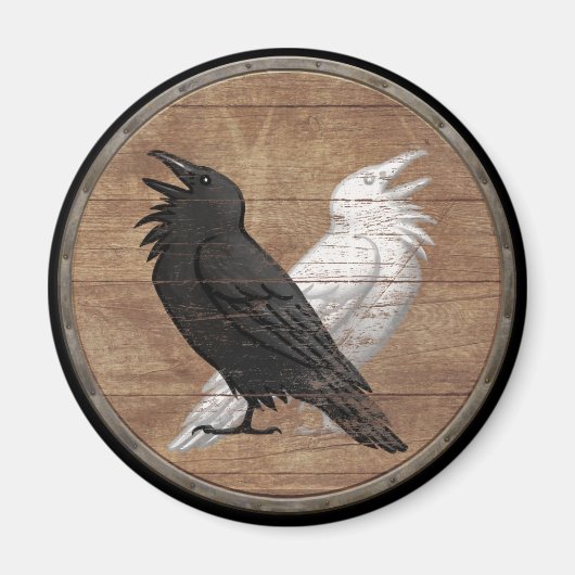 Vikingschildmagneet - Odin's Ravens Magneet (Voorkant)
