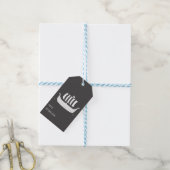 Vikingschip longboat met aangepaste achtergrondkle cadeaulabel (Met Touw)
