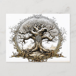 VikingSketch Pen Drawing of a Norse Yggdrasil tree Briefkaart