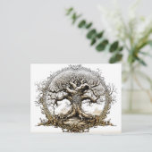 VikingSketch Pen Drawing of a Norse Yggdrasil tree Briefkaart (Staand voorkant)