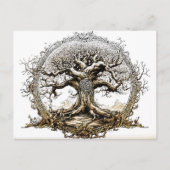 VikingSketch Pen Drawing of a Norse Yggdrasil tree Briefkaart (Voorkant)