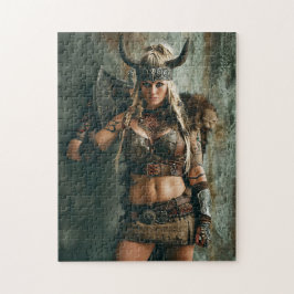 Vikingvrouw die de Amazone Vibe uitstraalt Legpuzzel
