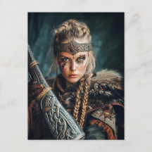 Vikingvrouwen in traditionele kledij