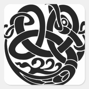 vikkenwereld serpent world eater Jormungandr Vierkante Sticker