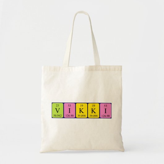 Vikki periodieke lijstnaam canvas tas (Voorkant)