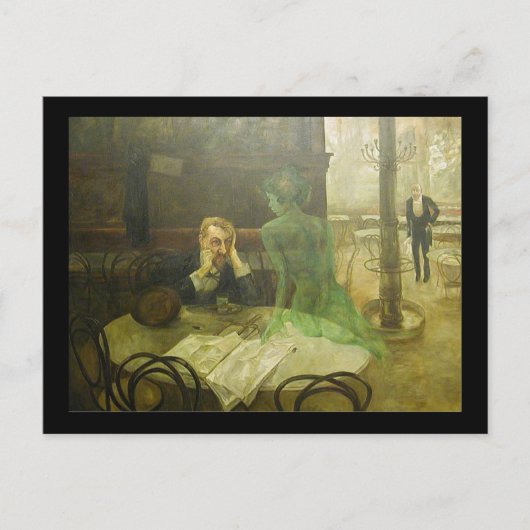 Viktor Oliva. Absinthe Drinker Briefkaart (Voorkant)