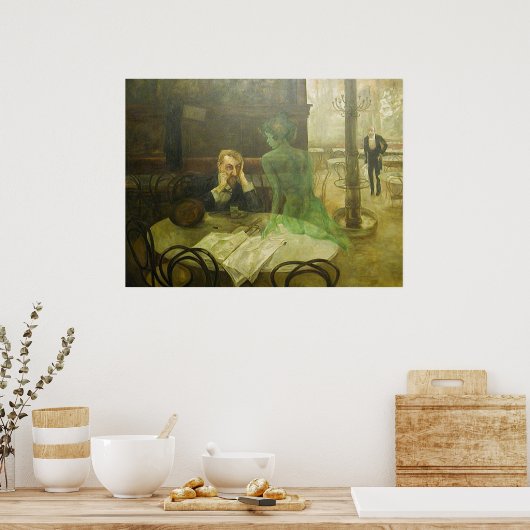 Viktor Oliva. Absinthe Drinker Poster (Keuken)