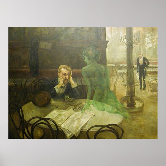 Viktor Oliva. Absinthe Drinker Poster (Voorkant)
