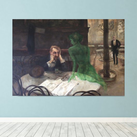 Viktor Oliva - De Absint Drinker (1901) Canvas Afdruk (Insitu (Houten vloer))