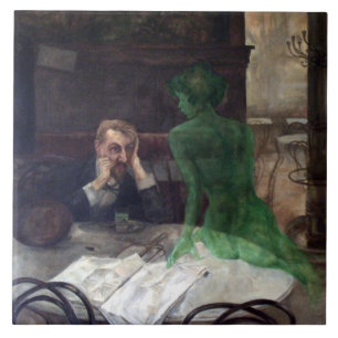Viktor Oliva het Poster van Absinthe Drinker Tegeltje