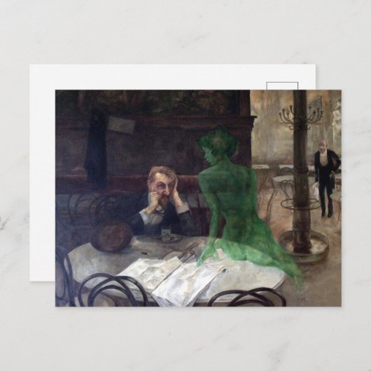 Viktor Oliva The Absinthe Drinker Briefkaart (Voorkant / Achterkant)