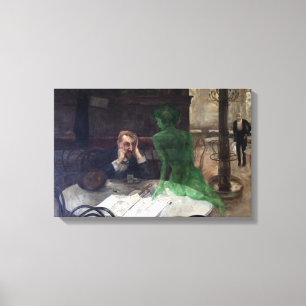 Viktor Oliva The Absinthe Drinker Canvas Afdruk