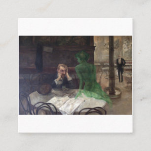 Viktor Oliva The Absinthe Drinker Vierkante Visitekaartje