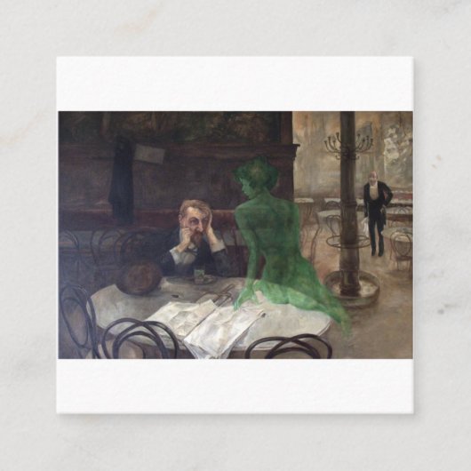 Viktor Oliva The Absinthe Drinker Vierkante Visitekaartje (Voorkant)