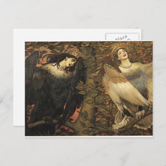 Viktor Vasnetsov - De vogels van Joy en Sorrow Briefkaart (Voorkant / Achterkant)