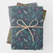 Viktoriaanse Engelse Tuin Mix Vogels Bessen Inpakpapier Vel (In situ)