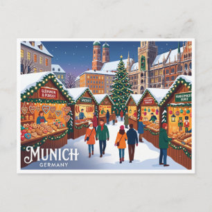 Viktualienmarkt Kerstmarkt München Duitsland Briefkaart