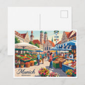Viktualienmarkt München Duitsland Briefkaart (Voorkant / Achterkant)