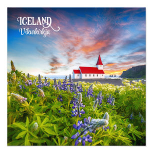 Vikurkirkja, IJsland Foto Afdruk