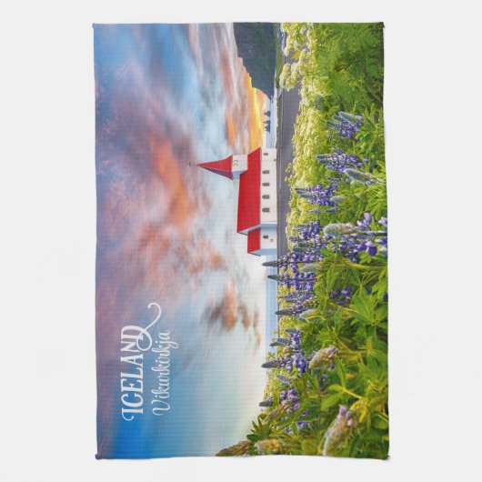 Vikurkirkja, IJsland Theedoek (Verticaal)