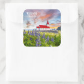 Vikurkirkja, IJsland Vierkante Sticker (Tas)