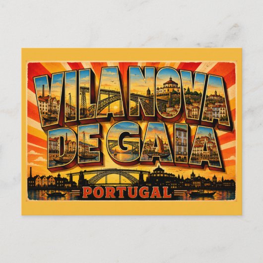 Vila Nova de Gaia Portugal Waterfront Briefkaart (Voorkant)